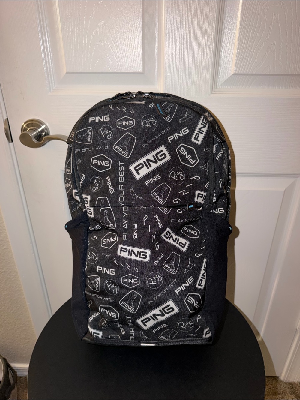 PING Black Logo Print Backpack